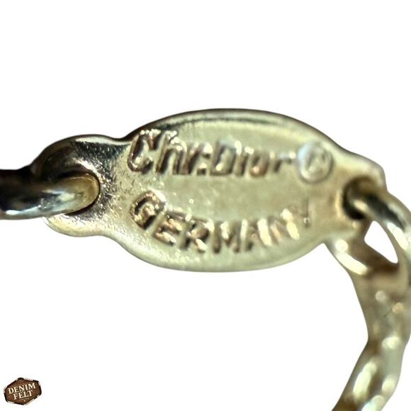 Christian Dior Vintage Gold-Tone “Dior” Logo Charm Pendant Bracelet 17” | RARE!! - Picture 13 of 16